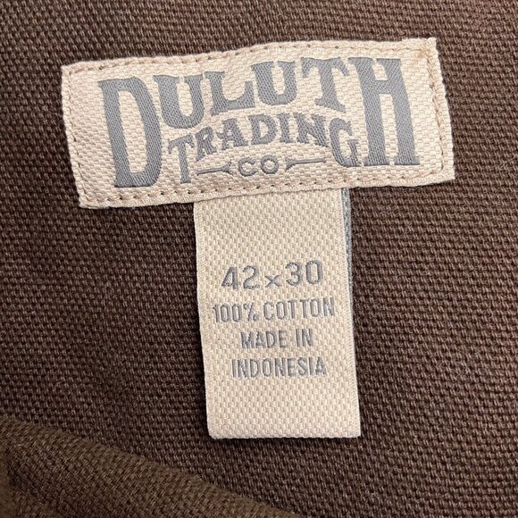 Duluth Pants Men 42W x 30L Brown Gusset Canvas Cotton Utility Work Heavy Duty - Picture 3 of 12